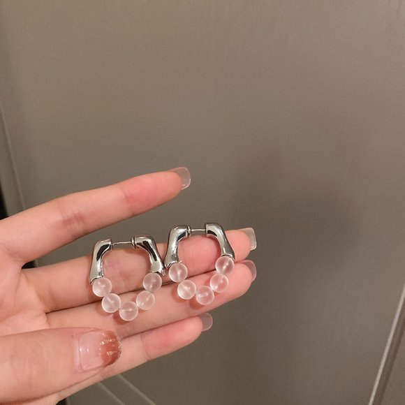 Simple and elegant transparent earrings for women, fashionable and versatile in - Picture 1 of 3